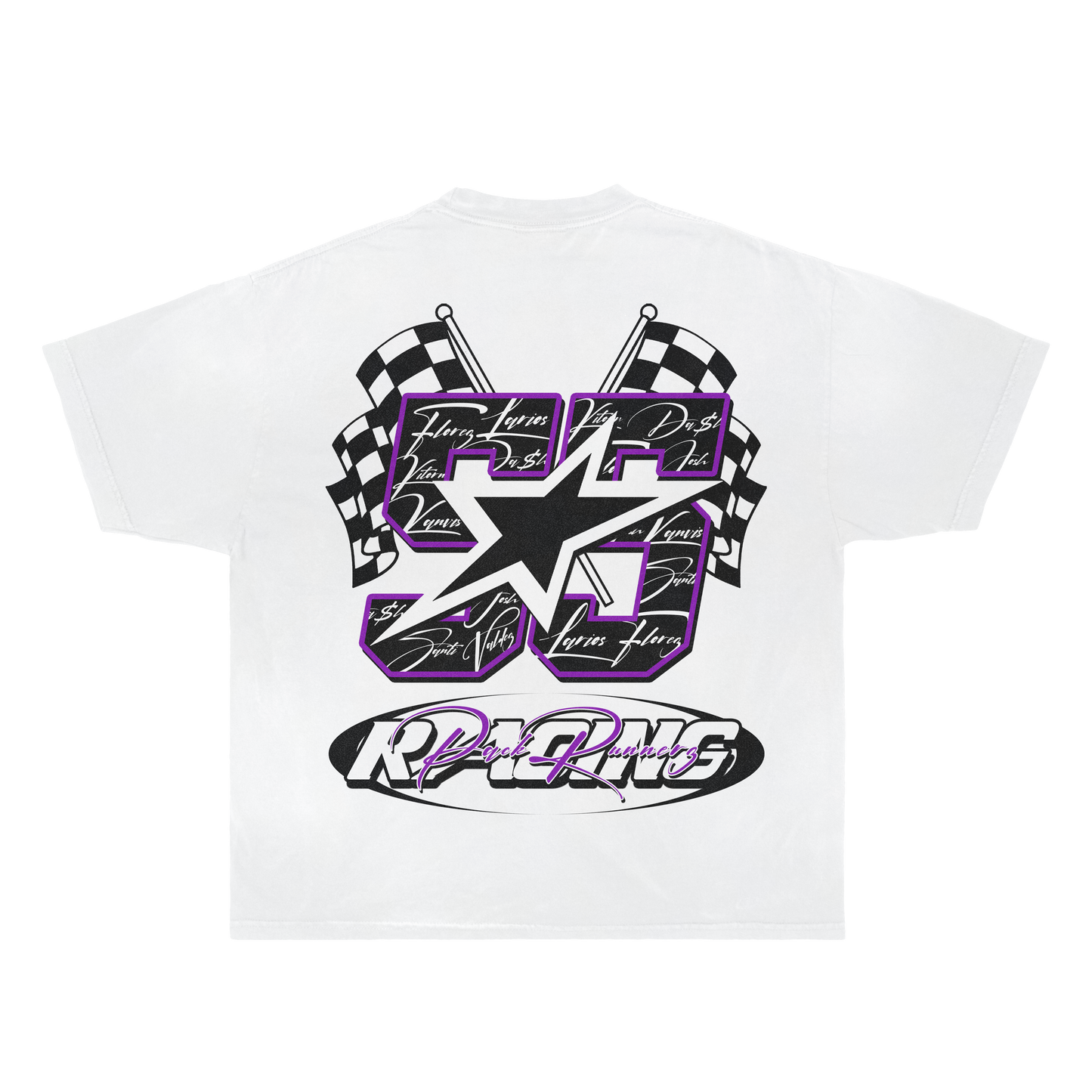 55 FLAG RACE WHITE TEE